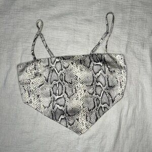 FOREVER 21 Snake Print Tie Back Sleeveless Top Womens Large